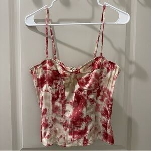 PrettyLittleThing Fuchsia Tie Dye Structured Corset Camisole US 8 NWT